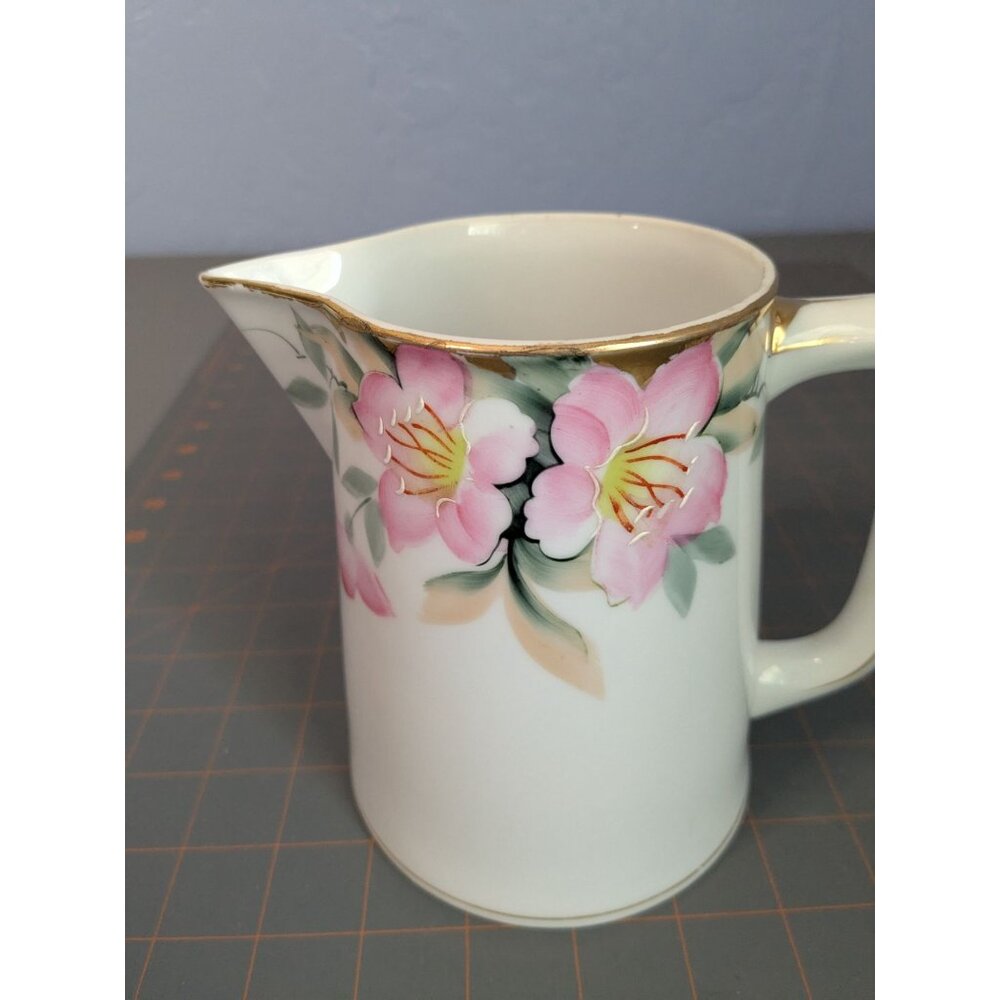 Noritake Azalea Porcelain Pitcher 28oz Floral Gold Trim 5.75" Japan Juice jug mi - Picture 11 of 15